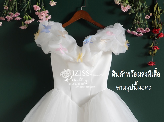PW356 - **พรีออเดอร์สีขาวค่ะ** ชุดคู่ถ่ายพรีเวดดิ้ง (prewedding dress) & ชุดแต่งงานแฟนซี (Fancy wedding dress)ชายหญิง "ธีมสีเจ้าหญิงสีน้ำเงิน-เจ้าชายชุดสีขาวฟ้า"