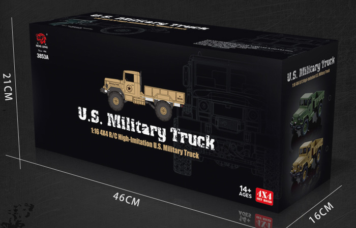 รถGMC U.S ARMY 4x4 รถทหารอเมริกัน - HENG LONG 3853A 1:16