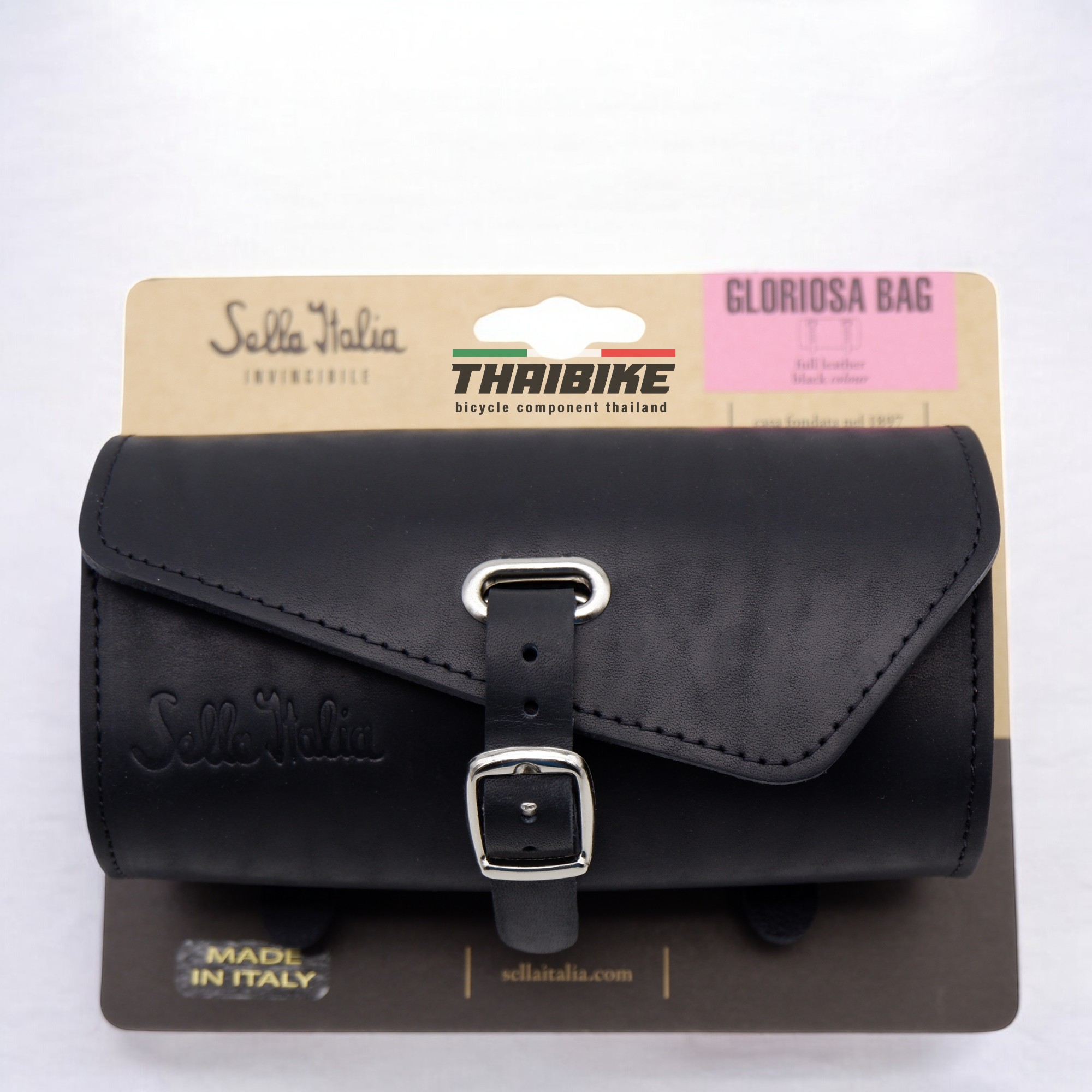 กระเป๋าติดใต้อานจักรยาน SELLE ITALIA GLORIOSA BAG, ทำจากหนังแท้