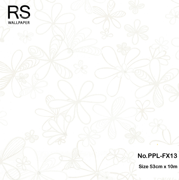 วอลเปเปอร์ลายดอกไม้กราฟฟิค พื้นขาว No.PPL-FX13