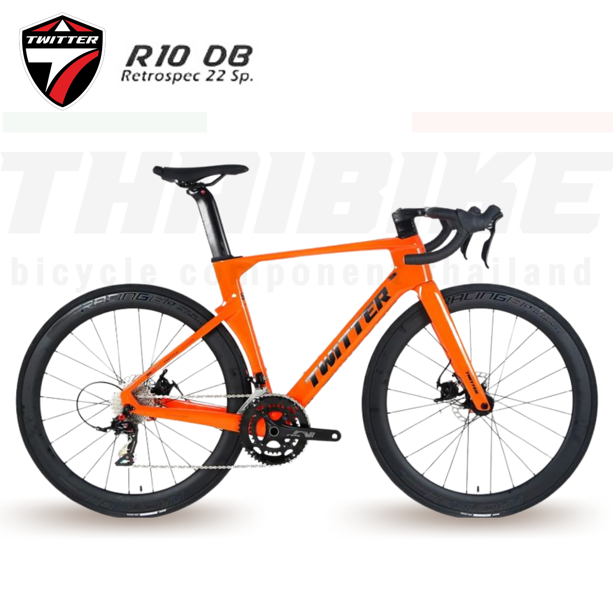 จักรยานเสือหมอบล้อคาร์บอน ดิสเบรค T.WITTER รุ่น R10 DB RS 22 Sp.ล้อคาร์บอน ล้ออลู