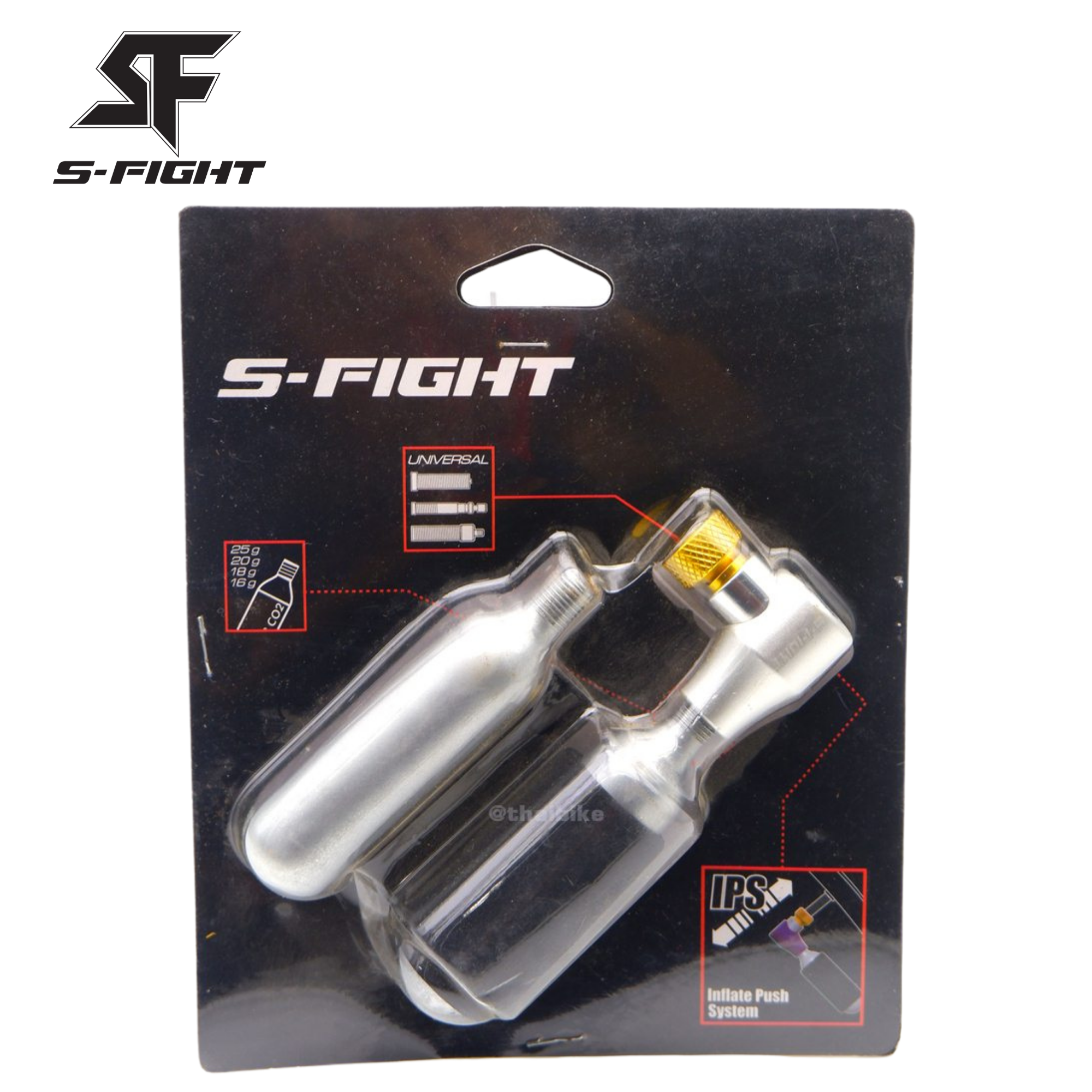 หัว co2 S-FIGHT เติมลมจักรยาน พร้อมหัวสูบและหลอดสำรอง