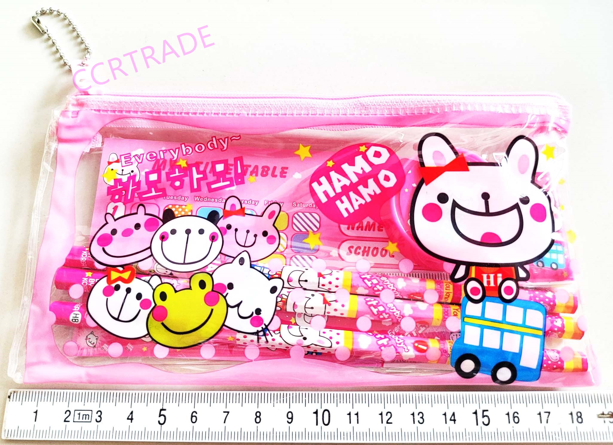 เซ็ทเครื่องเขียน 7 ชิ้นกระเป๋าการ์ตูน 20 ซม.(1x24)