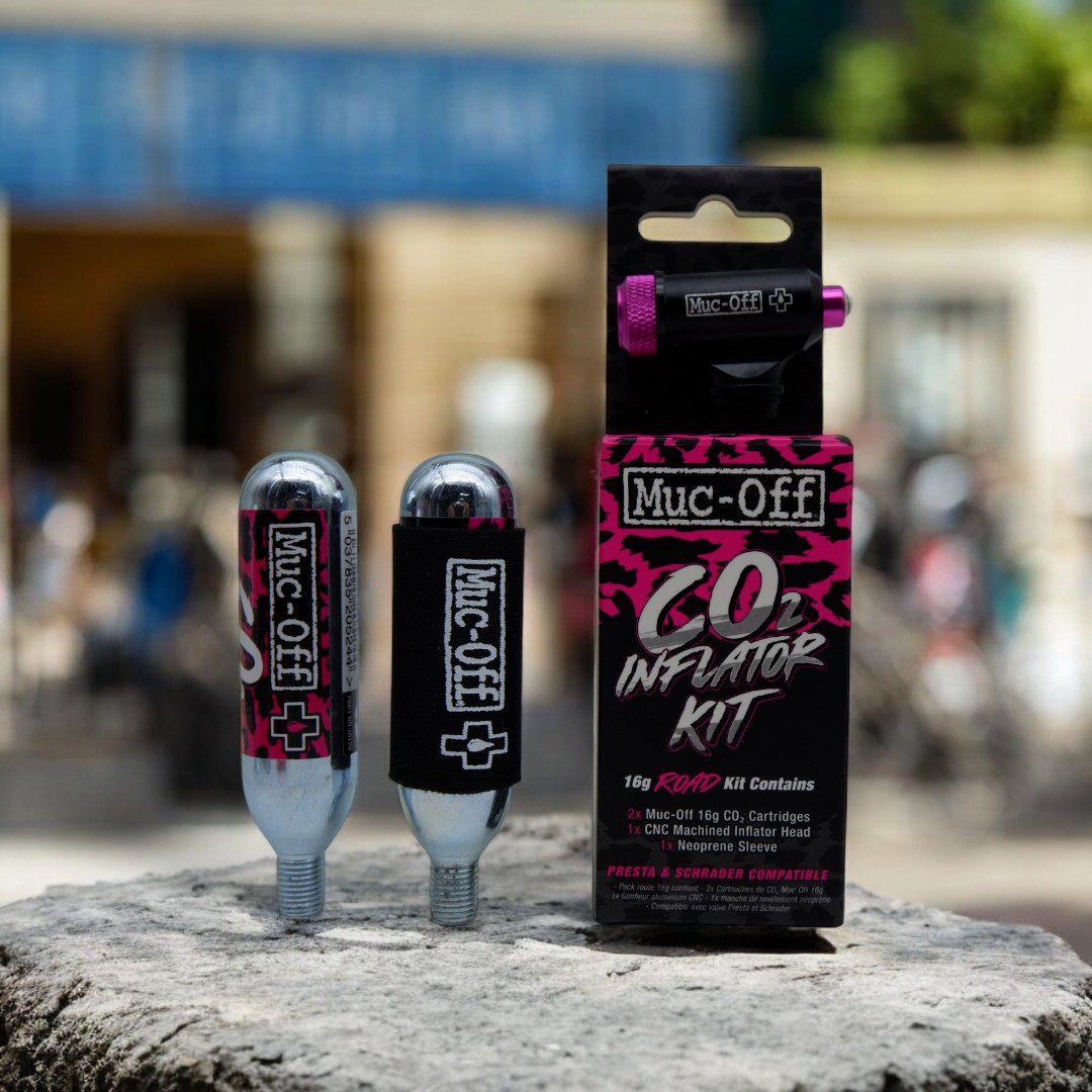 ชุดเติมลมยางพกพา MUC-OFF CO2 INFLATOR KIT สำหรับเสือหมอบ เสือภูเขา 16g/25g