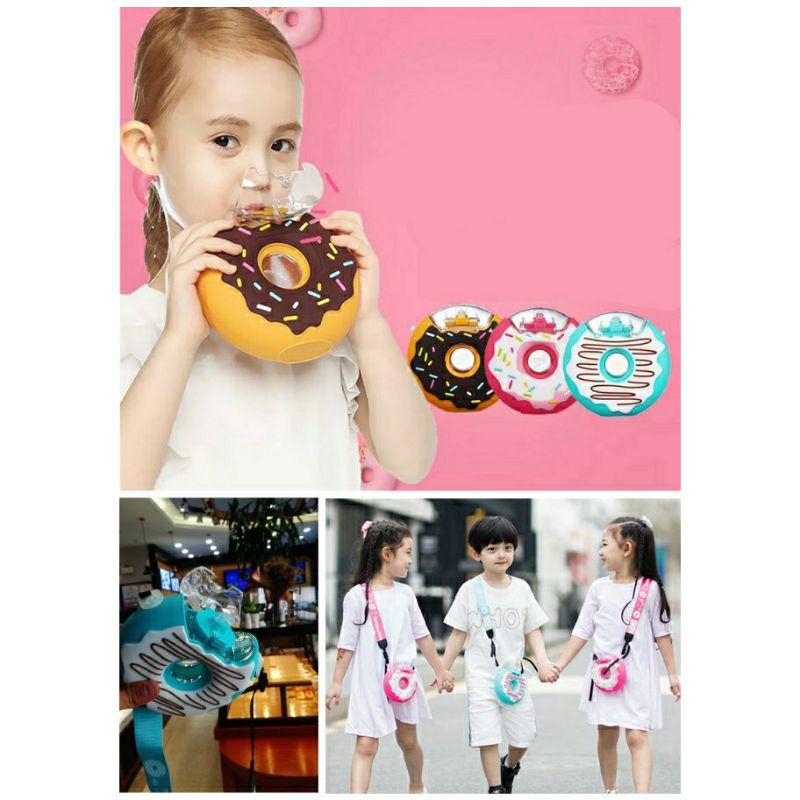 กระติกน้ำโดนัท พร้อมส่งจากไทย กระติกน้ำหลอดเด้ง