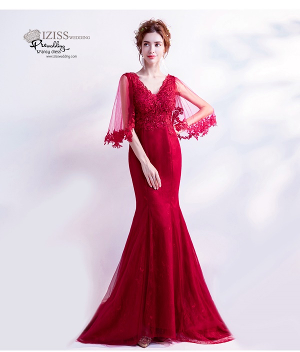 DL030 - **พรีออเดอร์** ชุดราตรี เดรสยาวออกงาน (Night party dresses) ชุดไปงานแต่งงานสวยๆ "ธีมสีแดง"