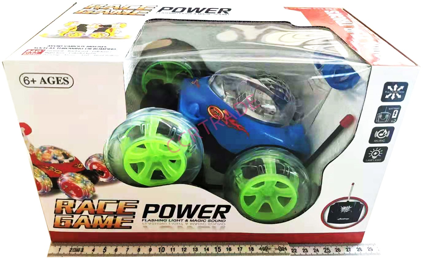 รถวิบากตีลังกาบังคับใหญ่+รีโมท มีเสียง มีไฟกล่องจัมโบ้ 18x29 ซม.(1x3)