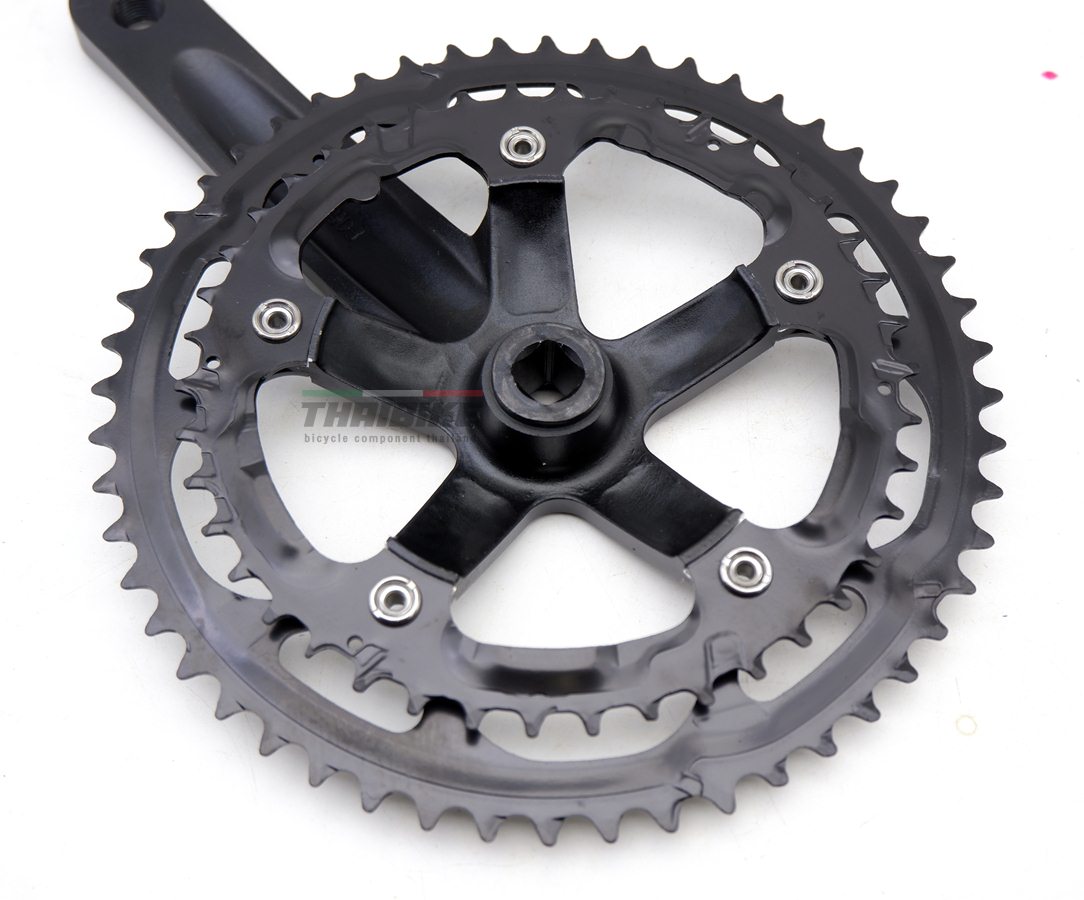 ขาจานจักรยานกะโหลกเหลี่ยม QIKOUR แบบ 2 ใบ 52-42T