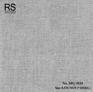 วอลเปเปอร์ สีเทาปนขาวเงินลายกระสอบ No.SIG-D24