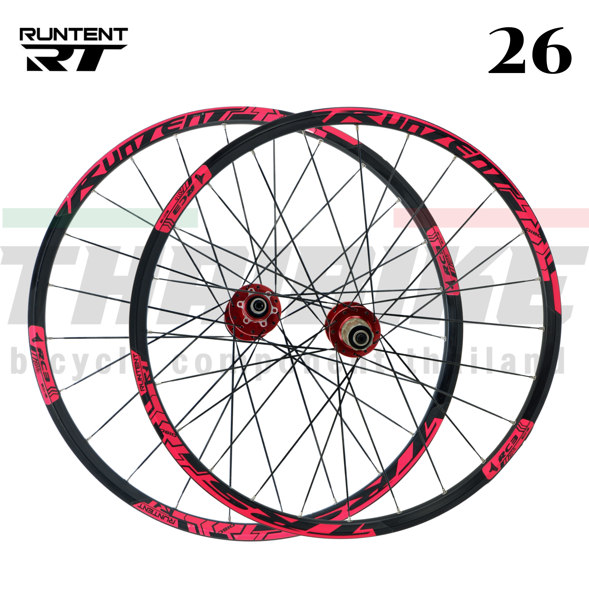 ล้อจักรยานอลูมิเนียมสำหรับเสือภูเขา THAIBIKE RUNTENT RC3 สำหรับล้อ26/27.5