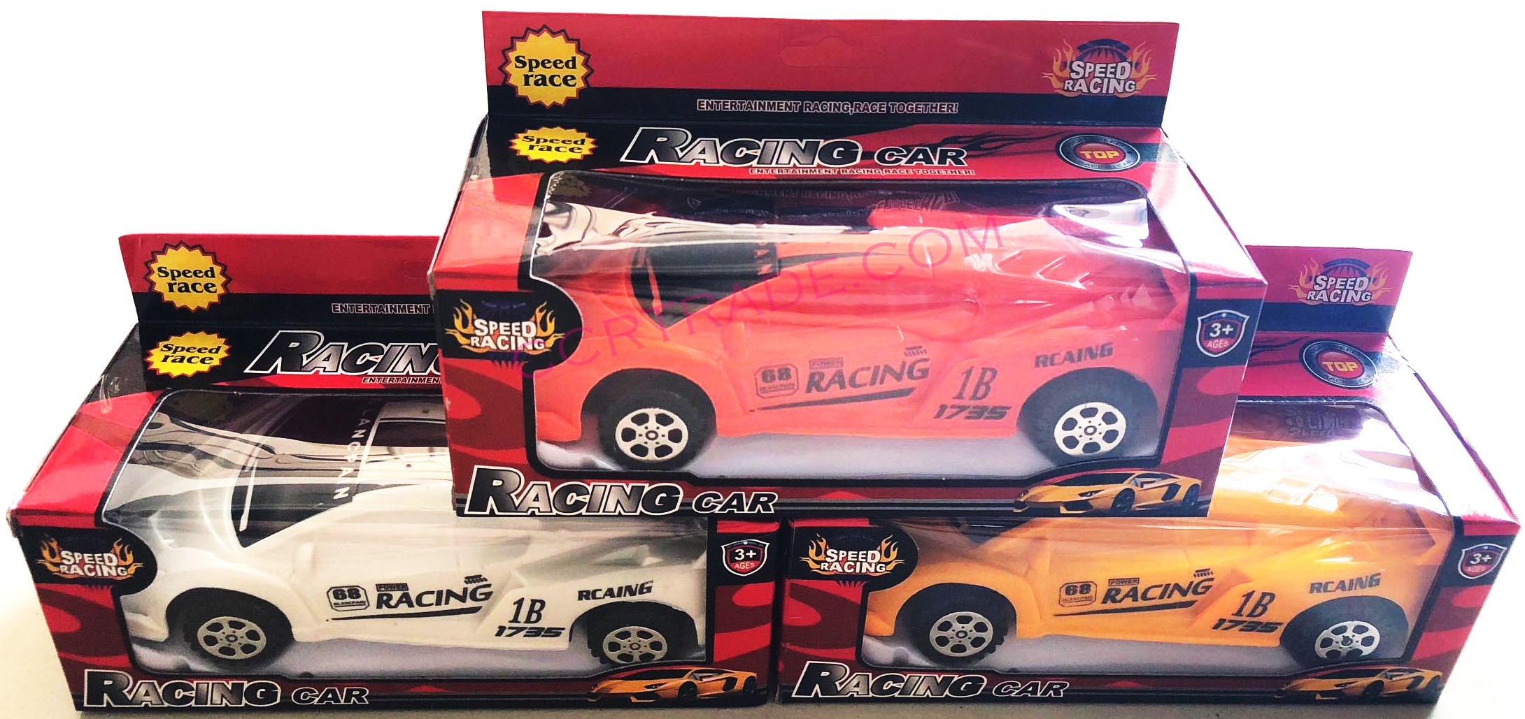 รถแข่งสีสดกล่อง 18 ซม.