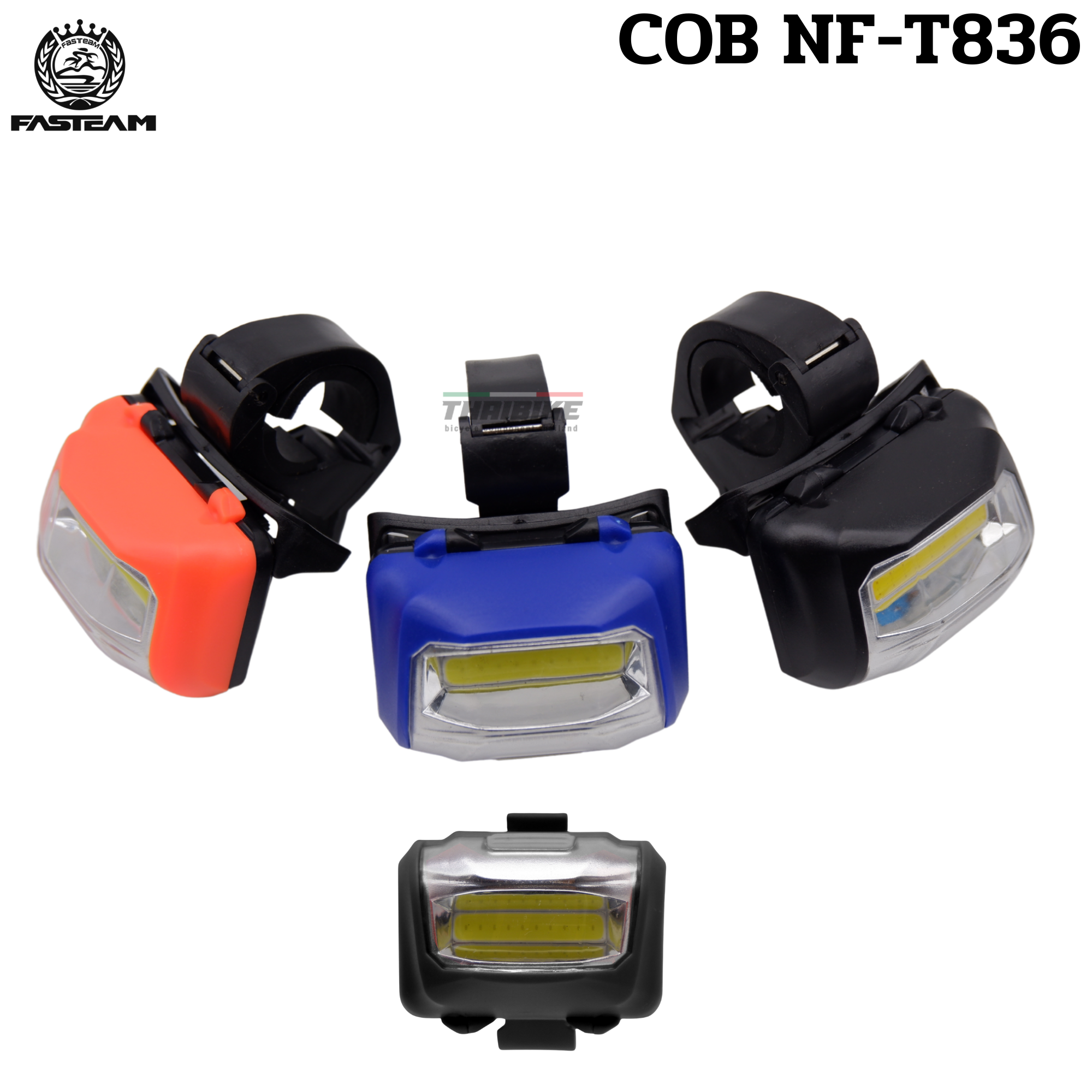 ไฟหน้าจักรยานสีขาว COB NF-T836 ใช้ถ่าน 3A 3 ก้อน