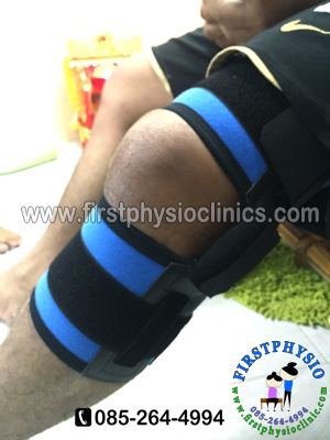 อุปกรณ์พยุงเข่าปรับองศาได้แบบสั้น/ประคองเข่าปรับมุม/พยุงเข่าแกนอลูมิเนียม Hinge Knee Support