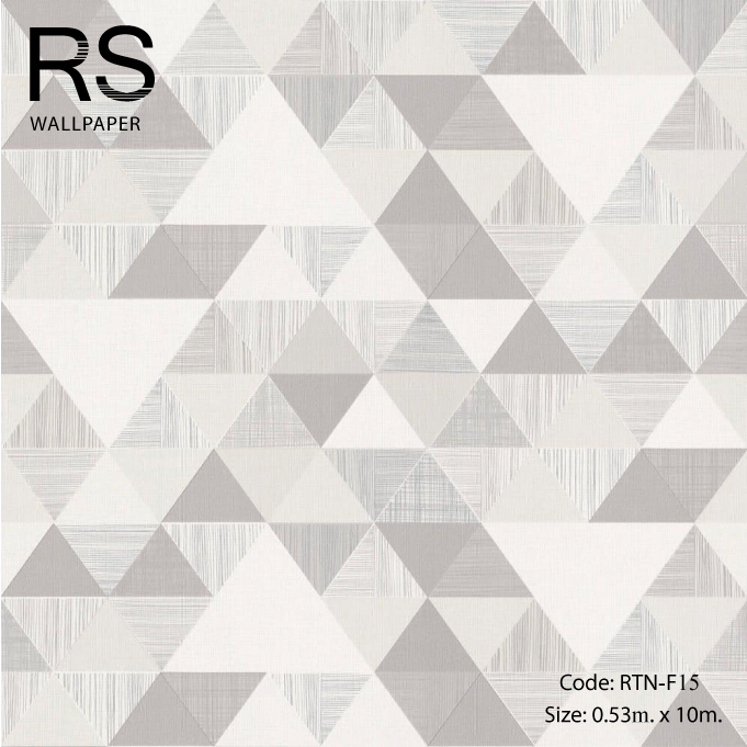 วอลเปเปอร์ลายโมเดิร์นโทนสีเทา สามเหลี่ยม RTN-F15
