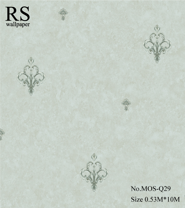 วอลเปเปอร์ลายหลุยส์ดอกเล็กพื้นเป็นลายปูนเปลือย MOS-Q29