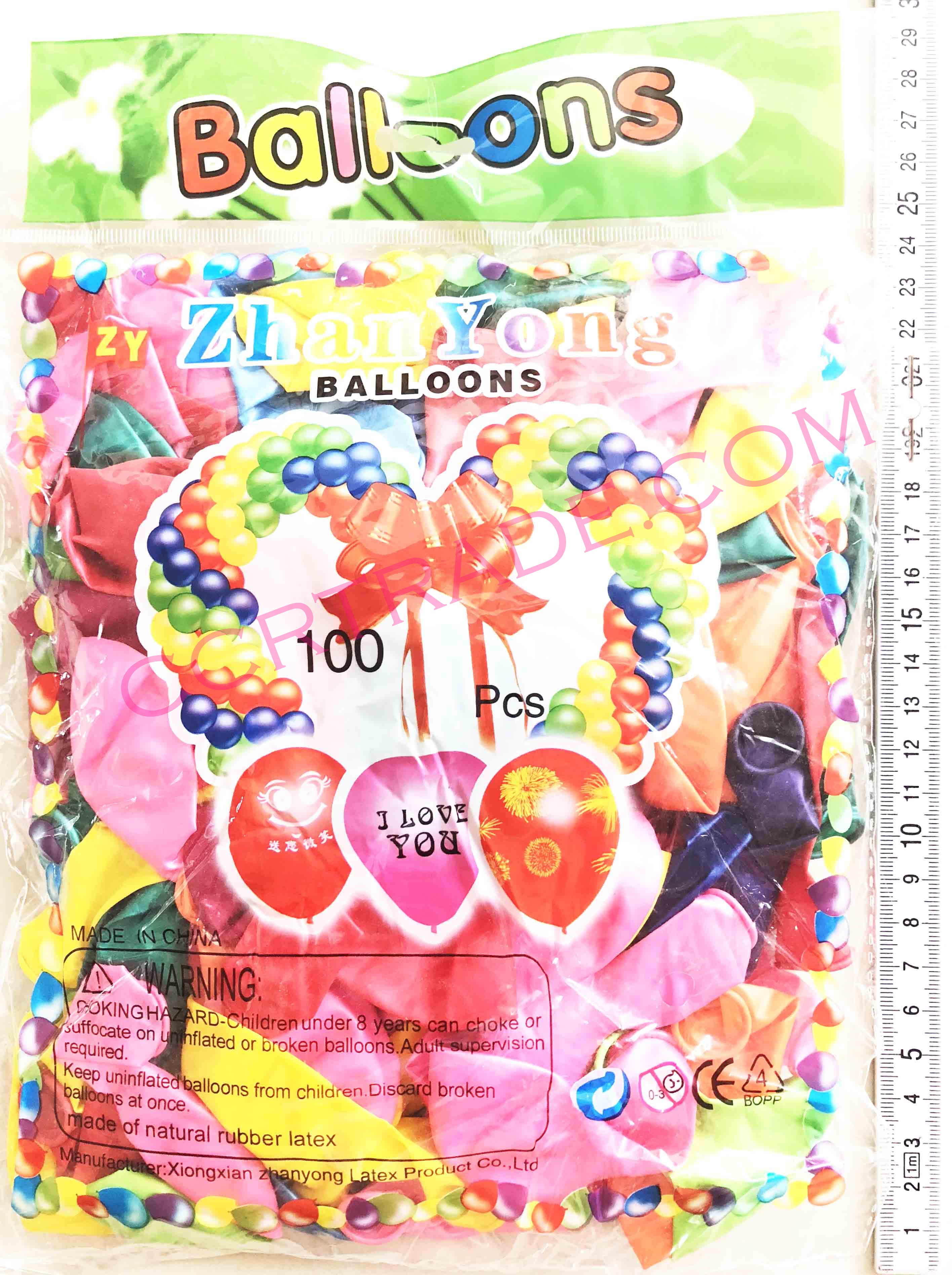 ลูกโป่งปาร์ตี้ 9 นิ้ว 100 ลูกถุง 28.5 ซม.(1x3)