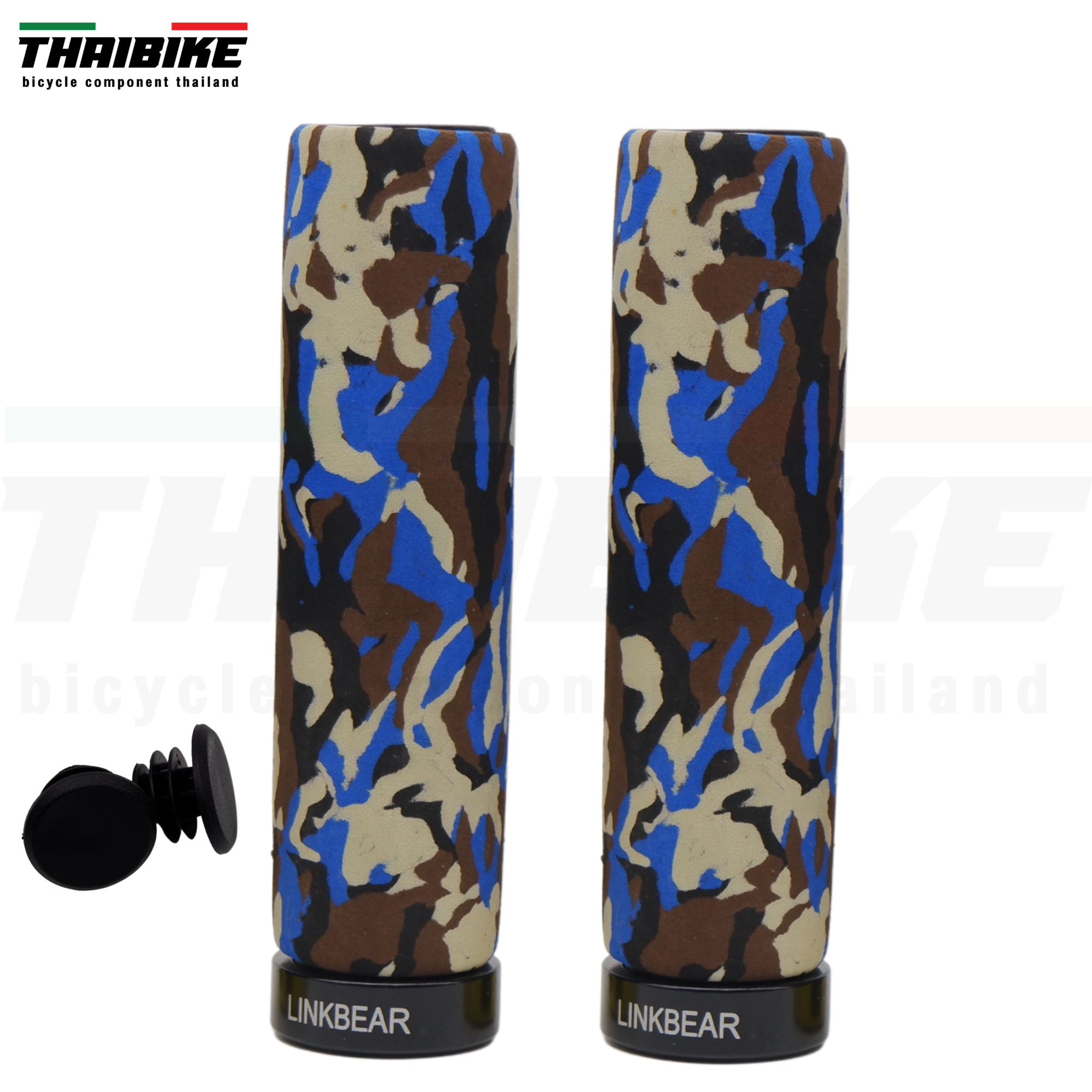 ปลอกแฮนด์จักรยานเสือภูเขา ไฮบริด แบบโฟมลายพรางพร้อมตัวล็อค