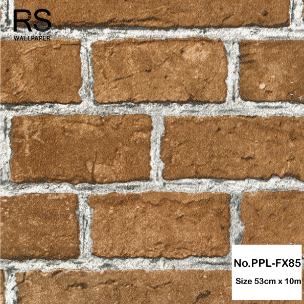 วอลเปเปอร์ ลายอิฐ สีน้ำตาล No.PPL-FX85