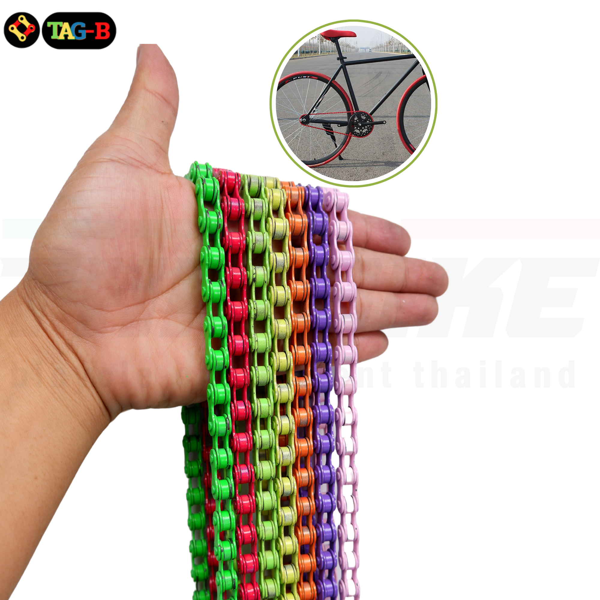 โซ่จักรยานฟิกเกียร์ โซ่สีซิงเกิลสปีด รถเกียร์เดียว Bicycle Chain Color