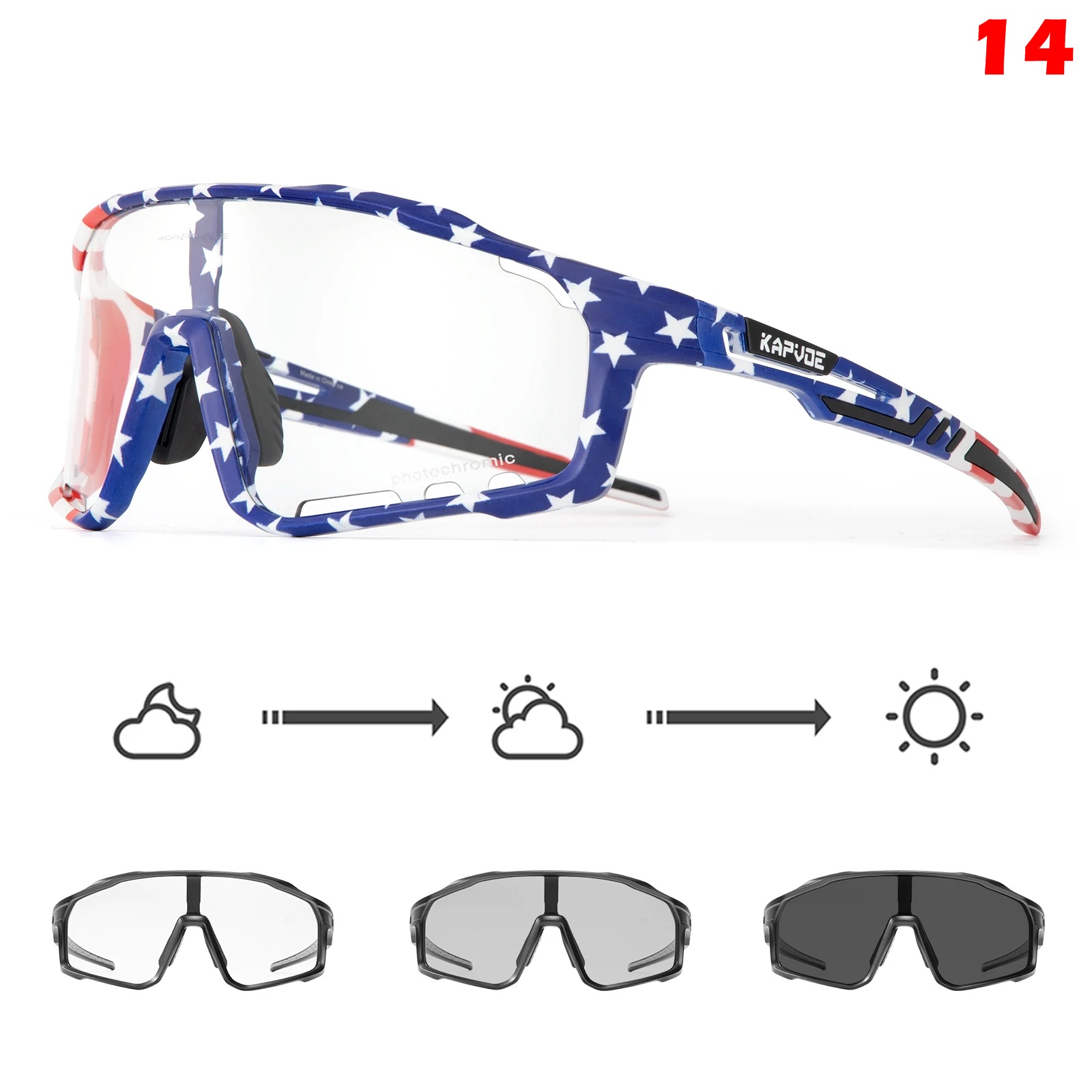 แว่นตากันแดดโฟโตโครมิกปรับแสงออโต้ Kapvoe TK76 X76 ปั่นจักรยาน วิ่ง เดินป่า