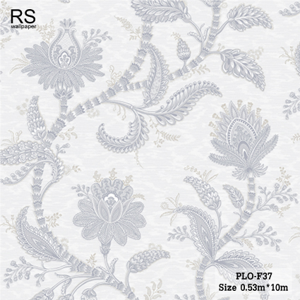 วอลเปเปอร์ ลายดอกไม้ สีเทาอ่อน PLO-F37