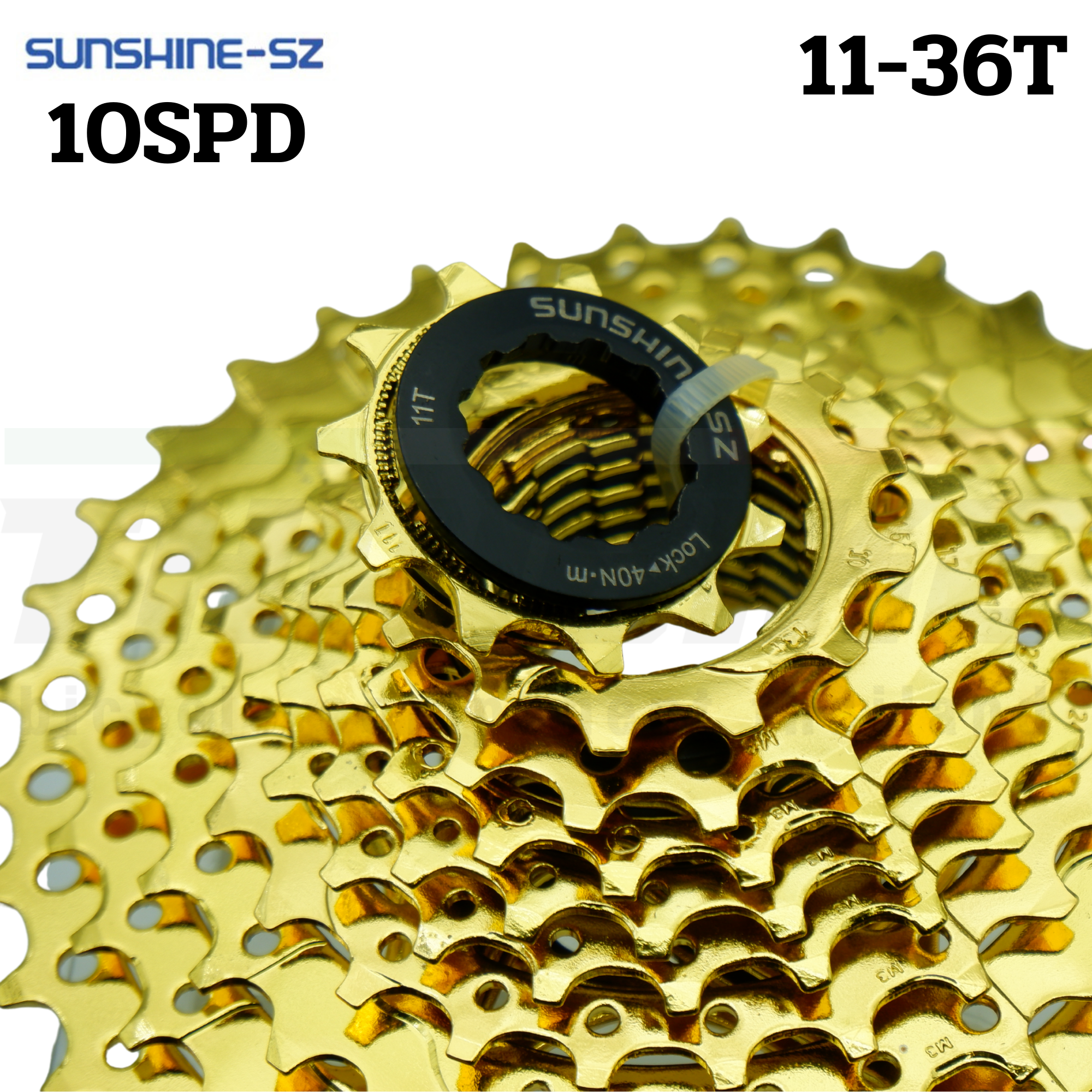 เฟืองจักรยานเสือหมอบเสือภูเขา สีทอง SUNSHINE 10SPD ขนาด 11-36T