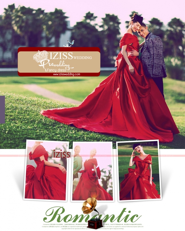 PW350-**พรีออเดอร์ค่ะ**ชุดคู่ถ่ายพรีเวดดิ้ง (prewedding dress) & ชุดแต่งงานแฟนซี (Fancy wedding dress)ชายหญิง "ธีมสีแดง"