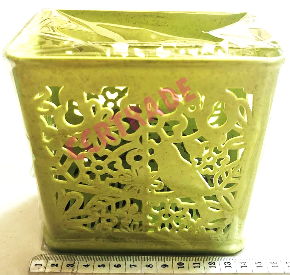 ที่ใส่ช้อน 2 ช่องสีหวาน ลายฉลุ 14.5 ซม.