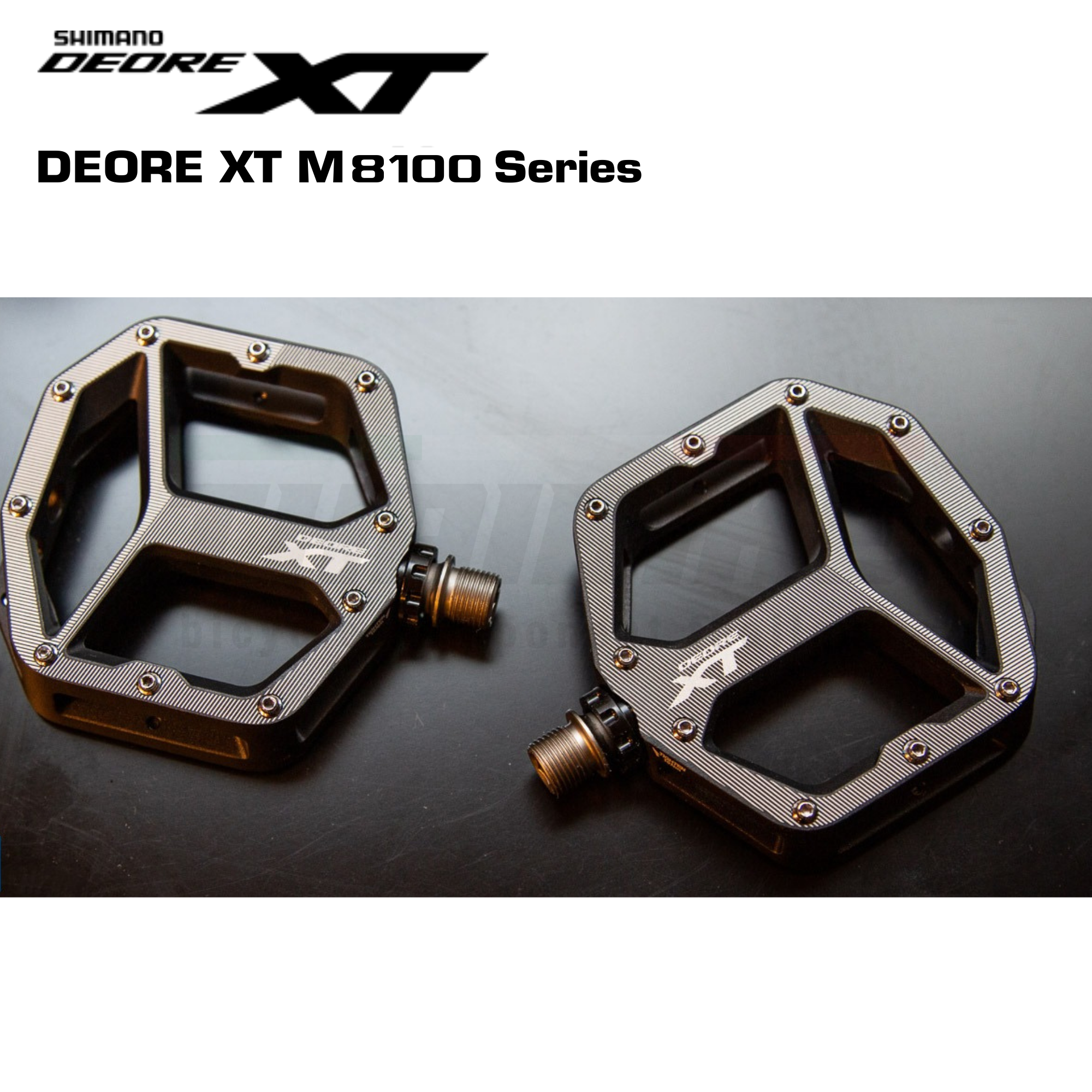 SHIMANO บันไดชิมาโน่ XT, PDM8140, FLAT, ไม่มีคลีท, ไม่มีทับทิม, มีกล่อง