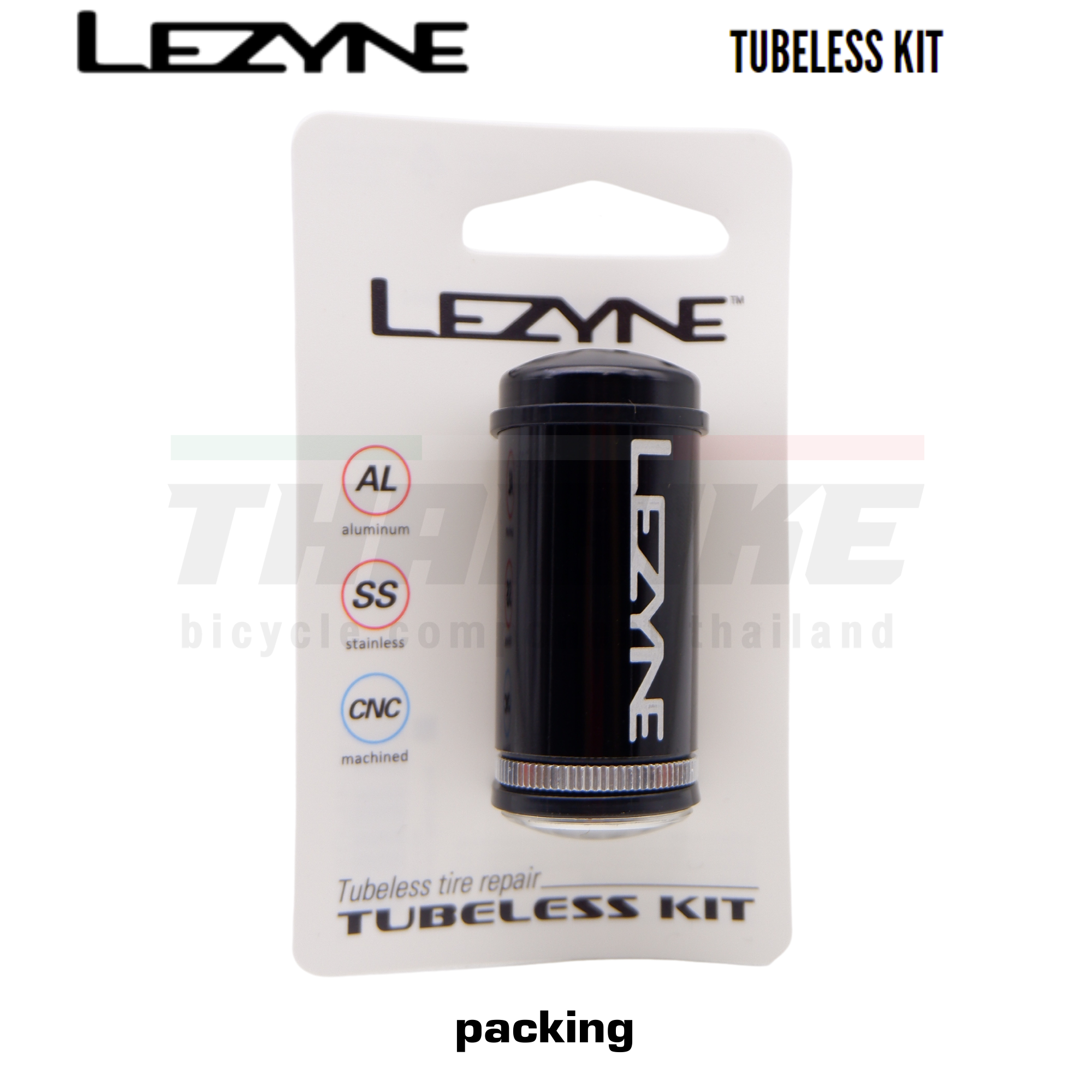 ชุดอุปกรณ์ปะยางจักรยานแบบ TUBELESS หัวสูบ CO2 พร้อมหลอด LEZYNE