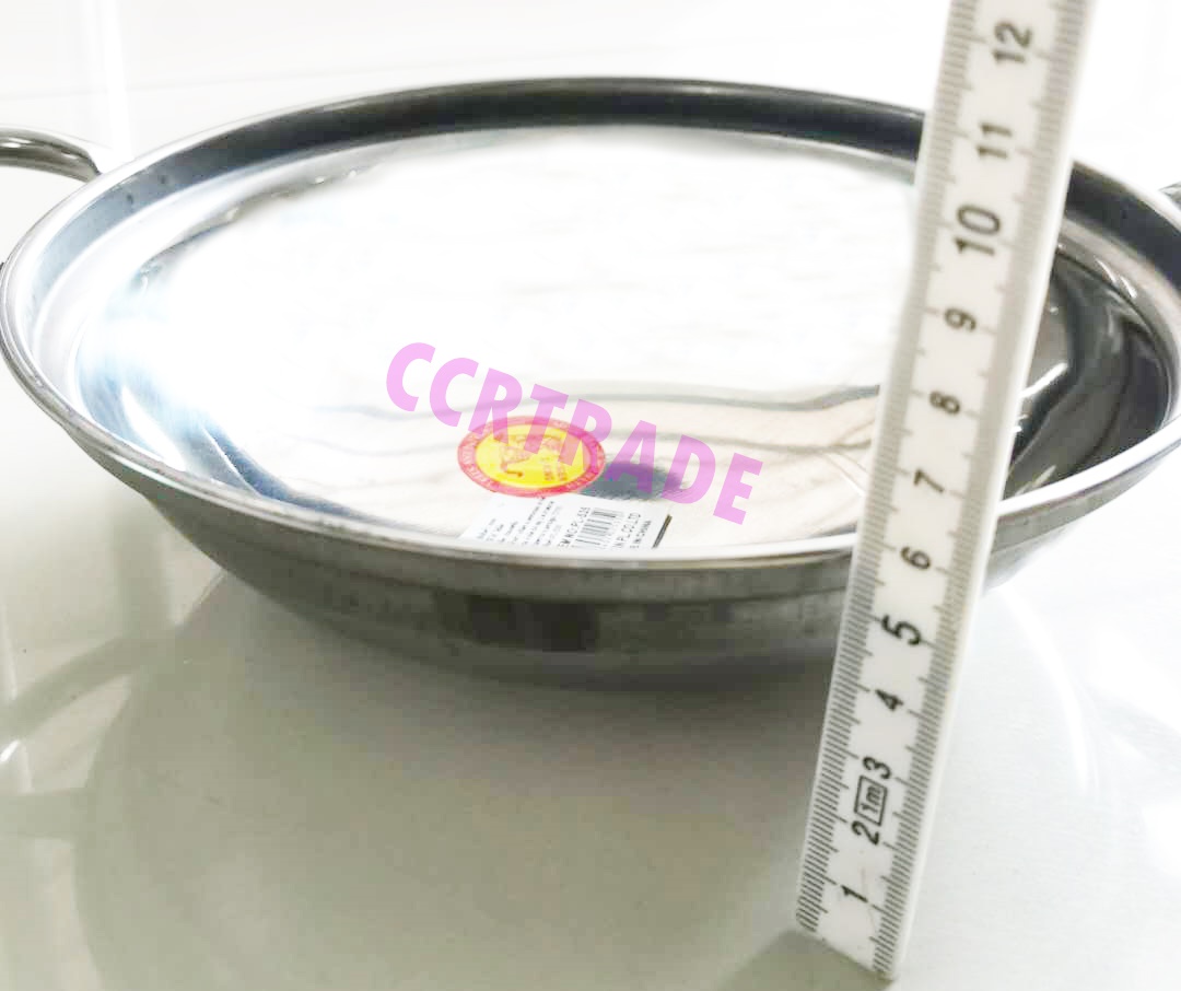 หม้อชาบูสแตนเลส 2 หู ตราเสือ 27 ซม.