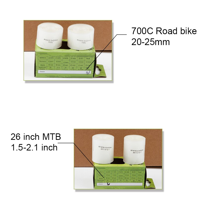 แผ่นกันหนาม MEROCA สำหรับใส่ล้อจักรยาน กันรั่ว กันหนามแทง กันเศษแก้ว 20(451)26 27.5 29 700C
