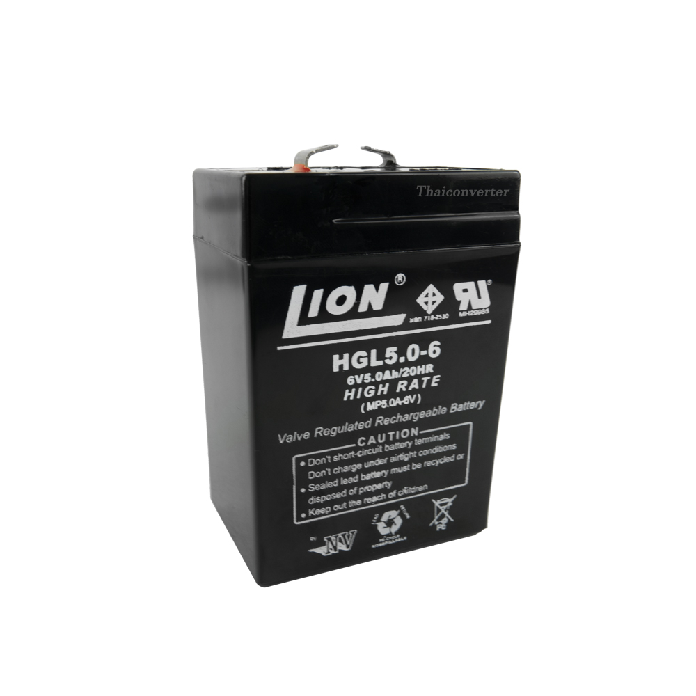 แบตเตอรี่แห้ง LION UPS Battery 6V 5Ah