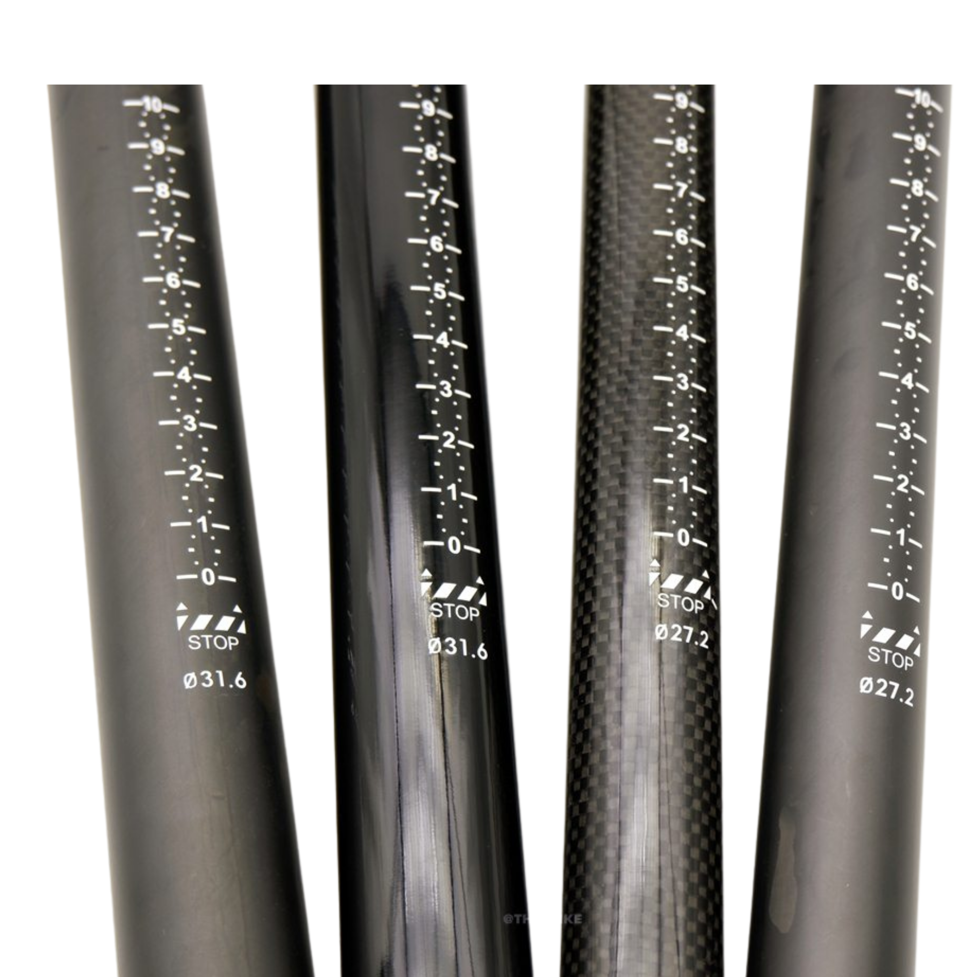 หลักอานจักรยานคาร์บอนแท้ แบบเยื้องหลัง ขนาด 27.2/31.6