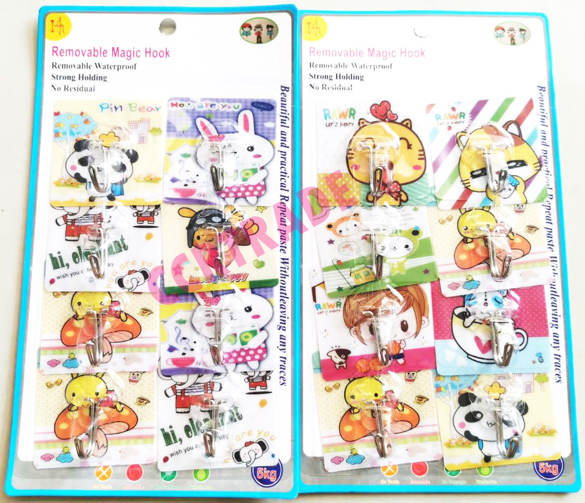 ขอแขวนการ์ตูนสุญญากาศ 8 ชิ้นแผง 25.5 ซม.