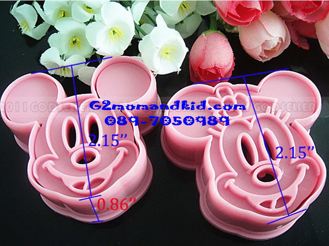 ++พร้อมส่ง++ Cookie cutter mickey&minnie - - พิมพ์กดคุ๊กกี้ ขนมปัง ลายมิ๊กกี้เมาส์ และมินนี่เมาส์ แพคคู่ 1 ชุด มี 2 ลาย หรือจะนำไปกดผัก แฮม ชีส โบโลน่า ไข่เจียว เพื่อตกแต่งข้าวกล่องเบนโตะก็น่ารัก น่าทาน มากๆ เลย