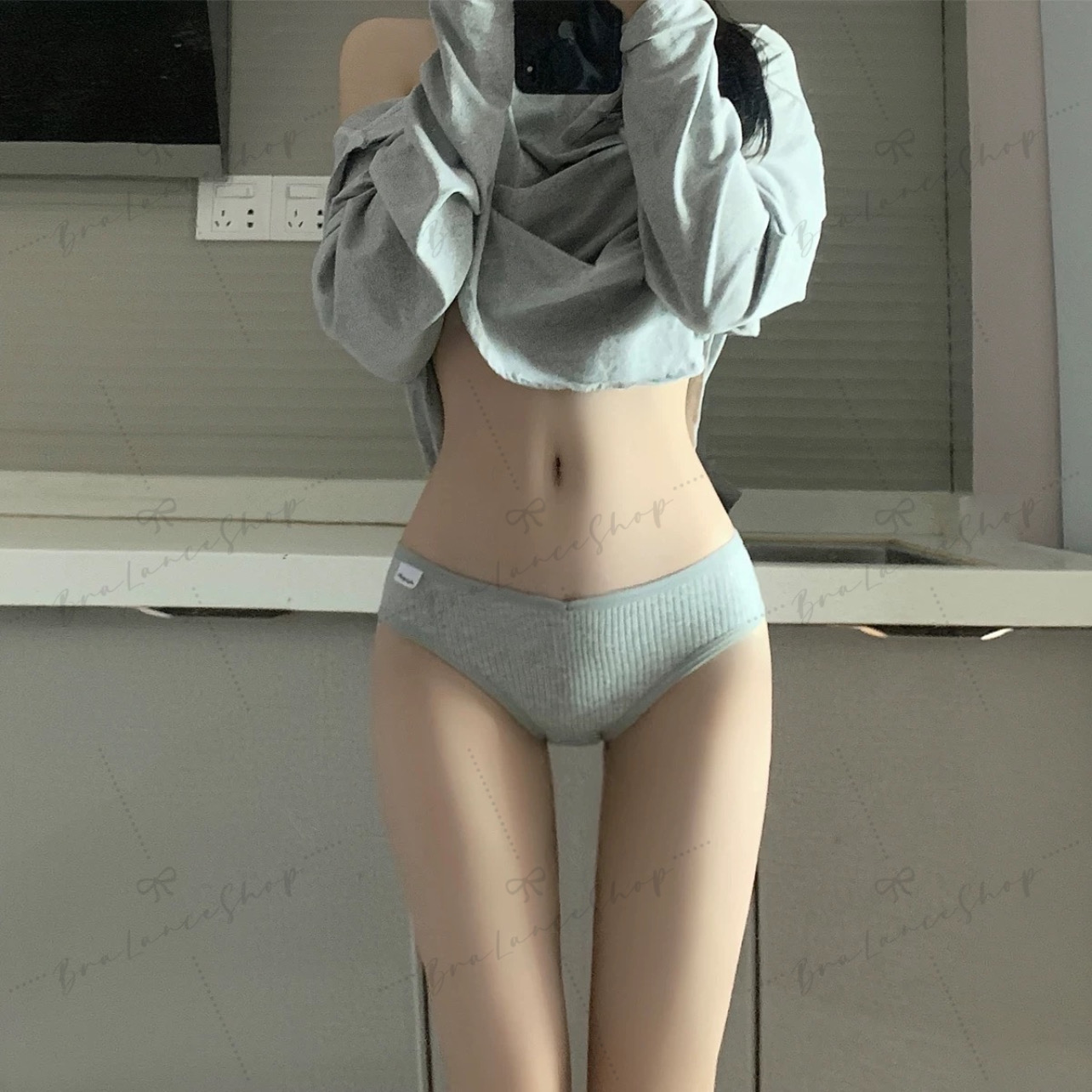 BLS✿199 กางเกงในคอตตอน ผ้าร่องสายฝอ