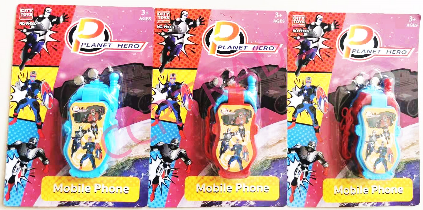 โทรศัพท์ฮีโร่ มีเสียง มีไฟแผง 15x21.5 ซม.(ลิขสิทธิ์แท้)