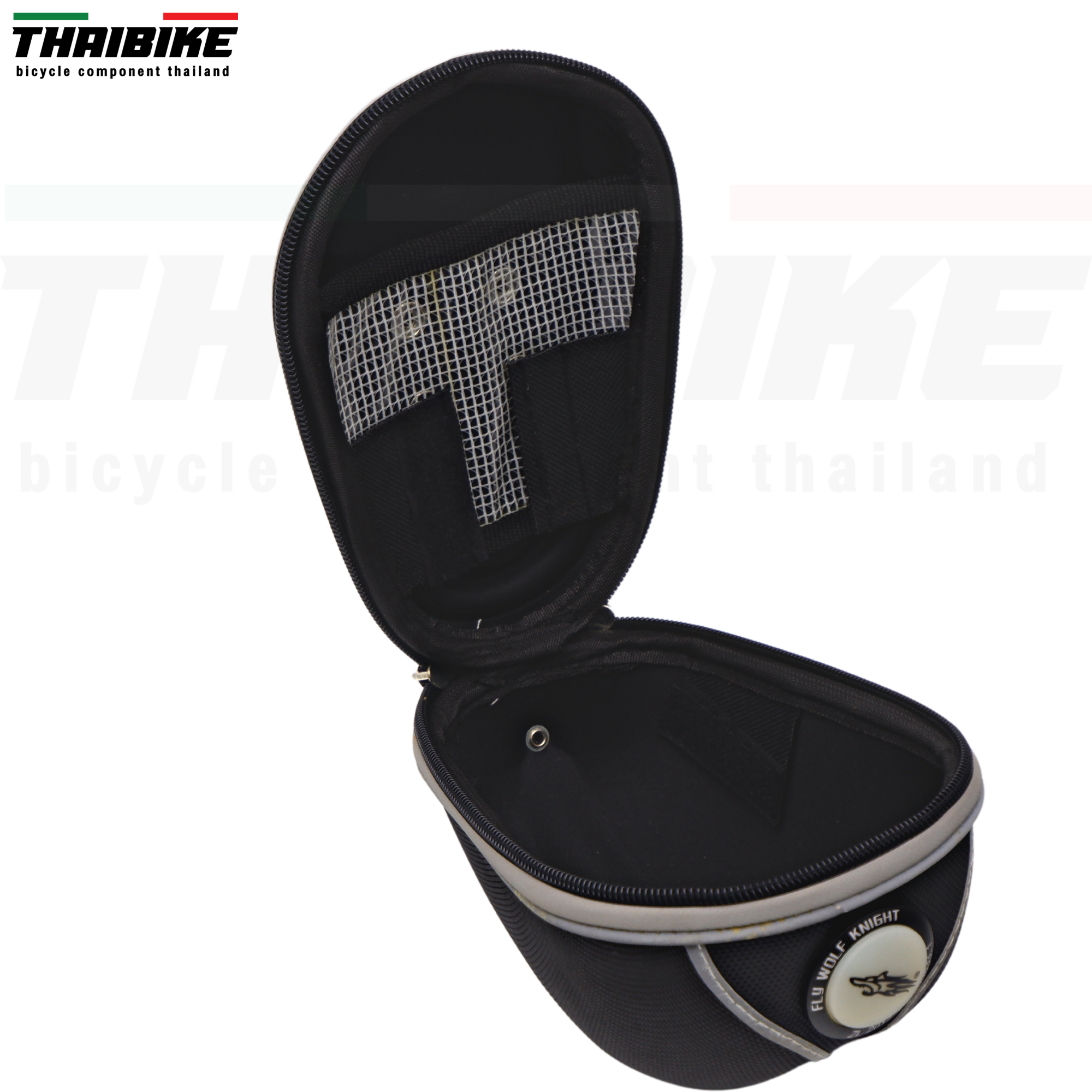 กระเป๋าใต้อานจักรยาน WOLF BASE แบบทรงแข็ง มีไฟกระพริบในตัว กันน้ำ
