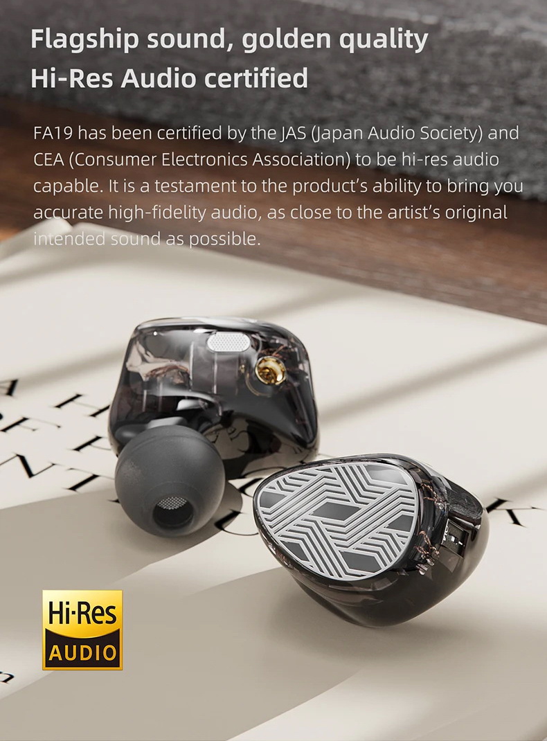 FiiO FA19 หูฟัง 10 ไดรเวอร์ Knowles BA, Crossover เกรด audiophile สายเงินไฮเอนด์ รองรับ Hi-Res ประกันศูนย์ไทย
