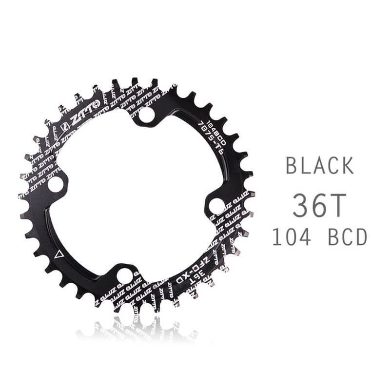 ใบจานจักรยานเสือภูเขาแบบชั้นเดียว ZTTO 104BCD 32/34/36T Chainring Crankset