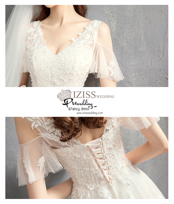 BR363 **พรีออเดอร์**ชุดแต่งงาน&ชุดเจ้าสาวแนวเรียบหรู สีขาวเกรดพรีเมี่ยม น่ารัก สวยโดดเด่นไม่ซ้ำใคร