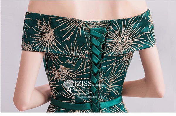 DL080 **พร้อมส่ง** ชุดออกงานสีเขียว ชุดราตรี เดรสยาวออกงาน (Night party dresses) ชุดไปงานแต่งงานสวยๆ "ธีมสีเขียวเข้ม"