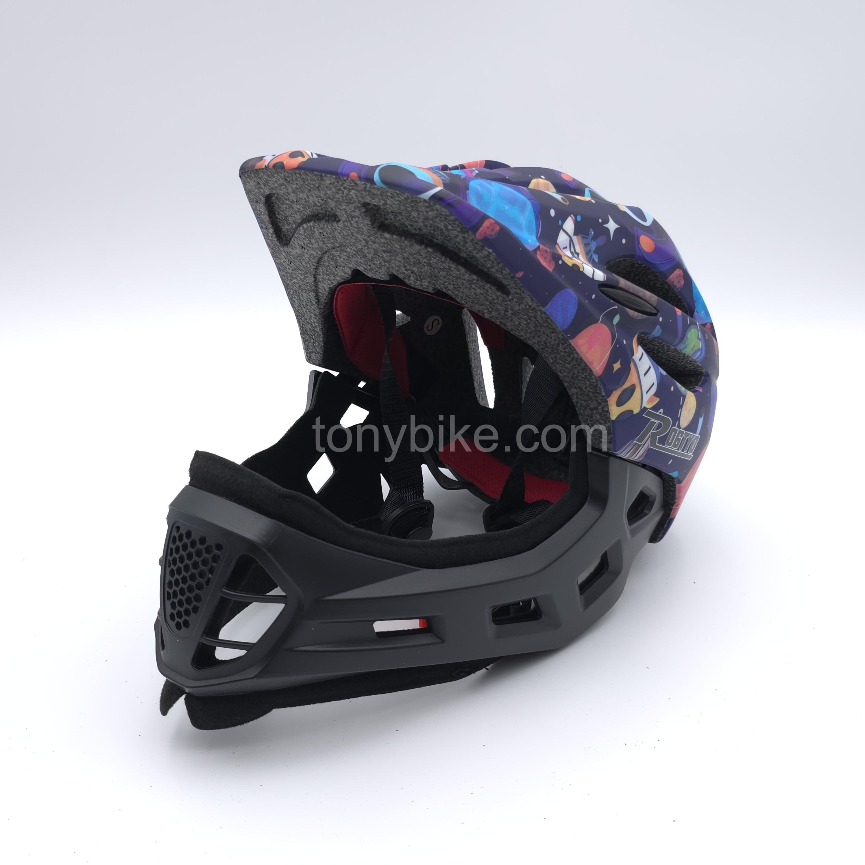 หมวกจักรยานเด็ก เต็มใบ สีฟ้า ลายอวกาศ 46-53 ซม. สำเนา