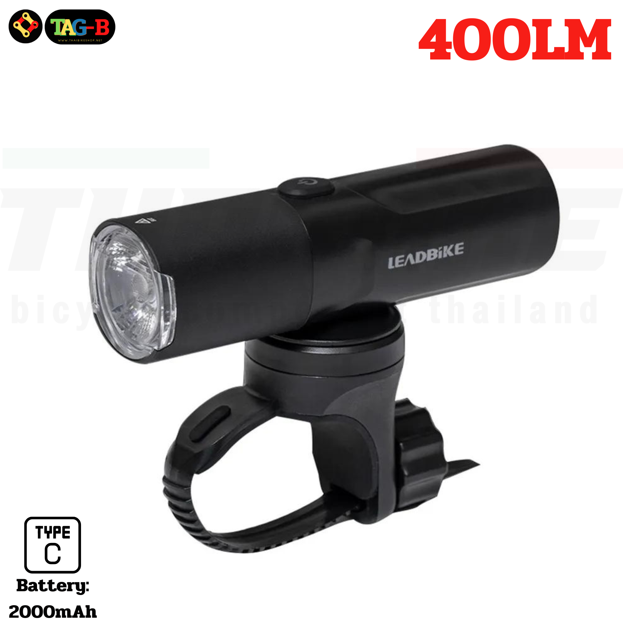 ไฟหน้าจักรยาน LEADBIKE THAIBIKE ติดเมาส์ GOPRO ไฟจักรยานสว่างมาก 400/600/800LM