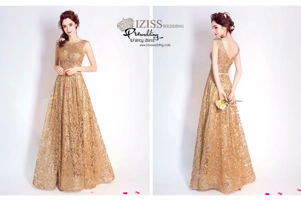 DL012 - **พรีออเดอร์** ชุดราตรี เดรสยาวออกงาน (Night party dresses) ชุดไปงานแต่งงานสวยๆ "ธีมสีโอโรส"