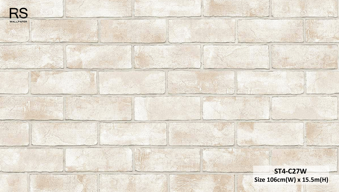 วอลเปเปอร์ลายอิฐ สีน้ำตาลอมชมพู ST4-C27W
