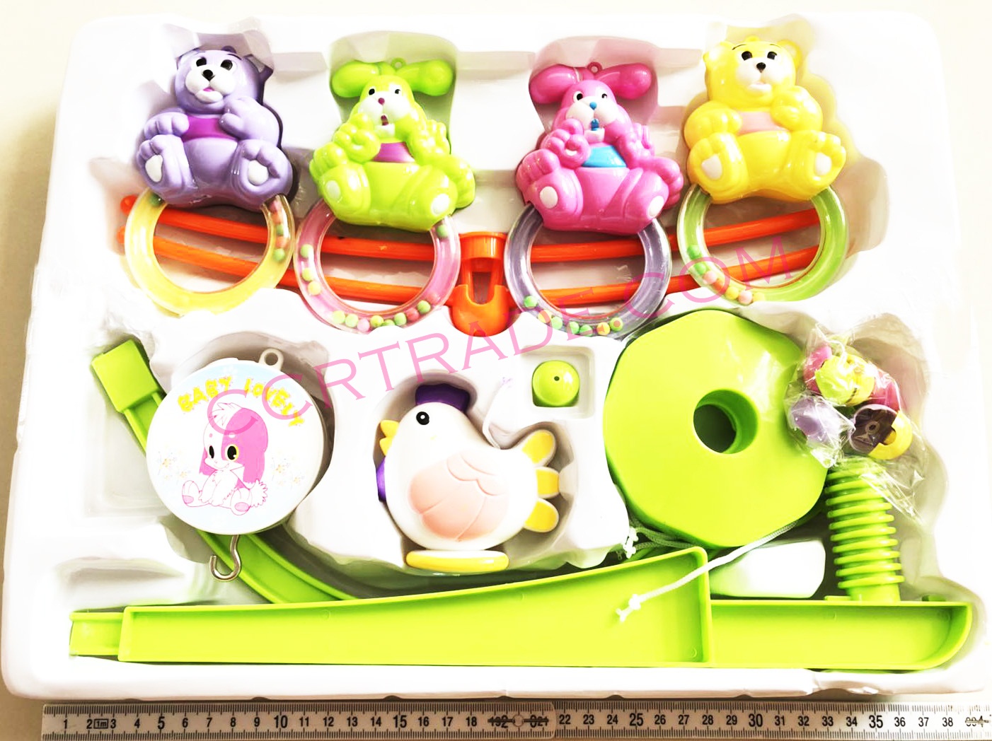 โมบายการ์ตูนยางนิ่มไขลาน มีเพลงกล่องชมพู 39 ซม.(1x3)