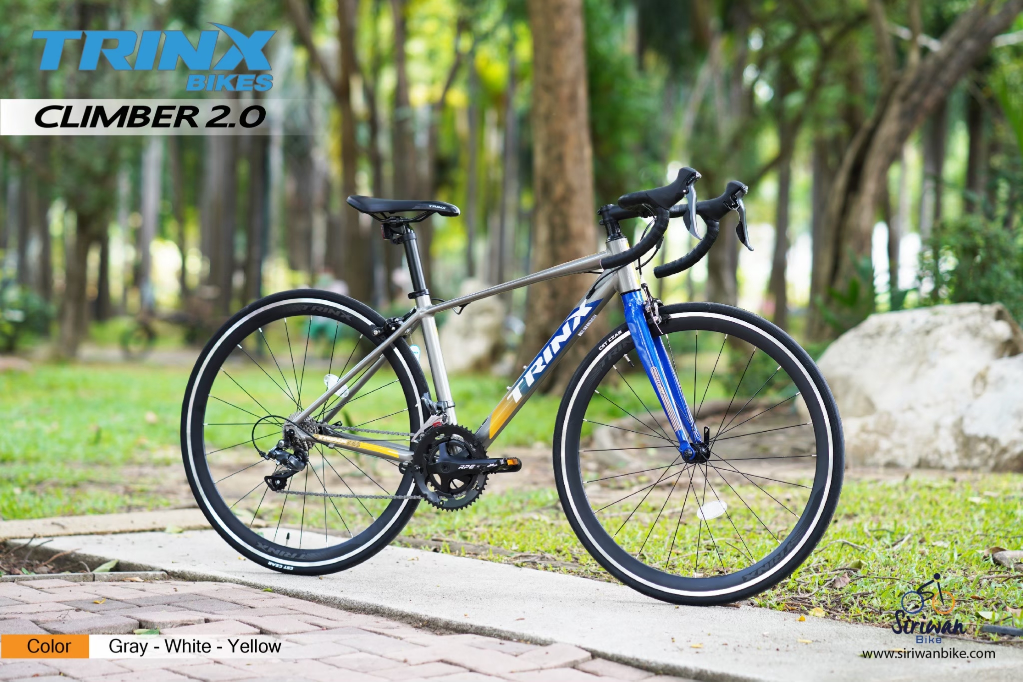 TrinX : Climber 2.0 จักรยานเสือหมอบ เฟรมอลูมิเนียมซ่อนสาย เกียร์ 16 สปีด