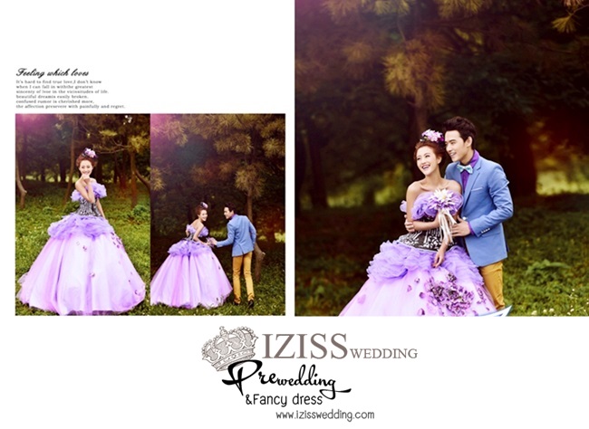 PW074 - **เลิกผลิตค่ะ** ชุดคู่ถ่ายพรีเวดดิ้ง (prewedding dress) & ชุดแต่งงานแฟนซี (Fancy wedding dress)ชายหญิง "ธีมสีม่วง-ฟ้า"